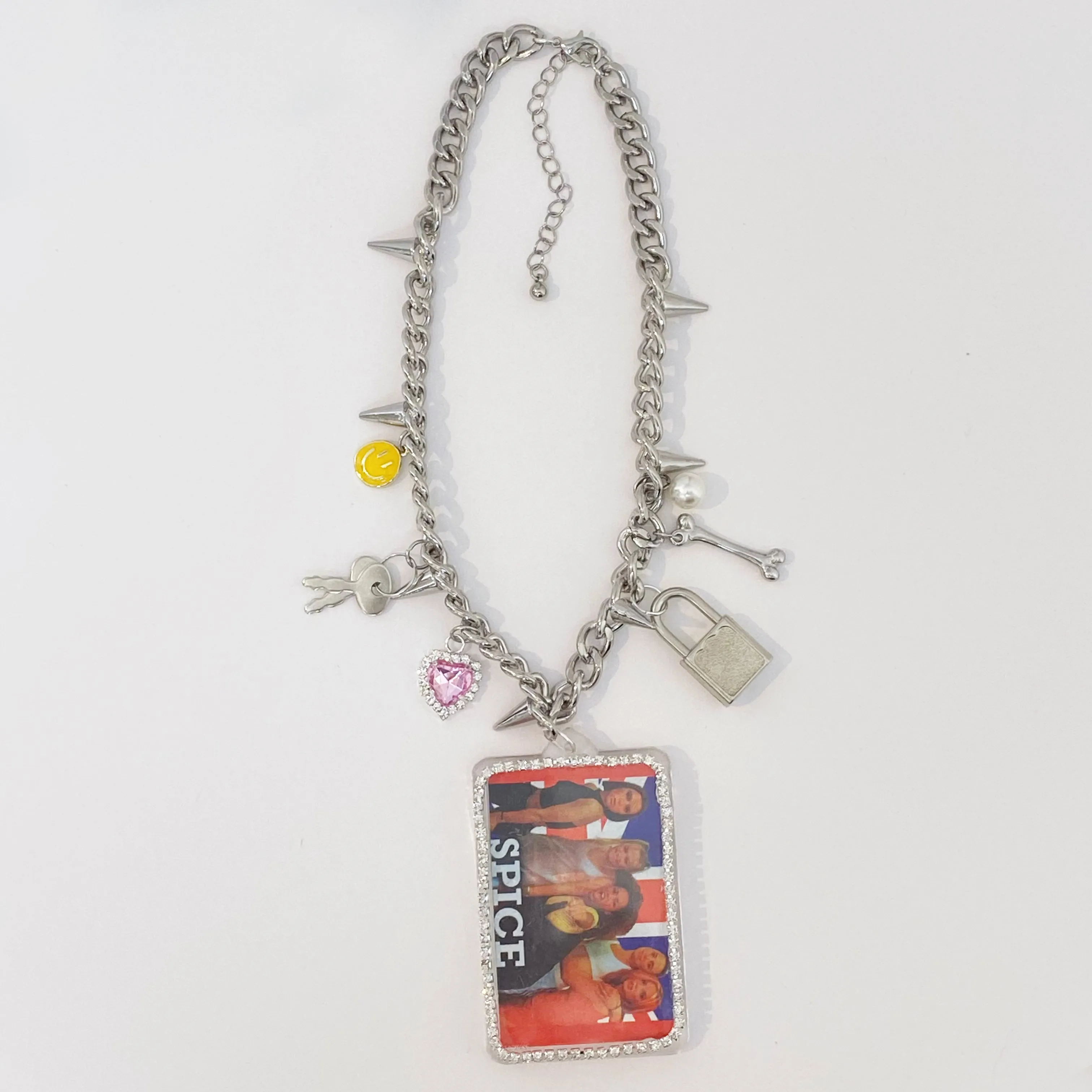 Bedazzled Vintage Spice Girls Punk Remix Necklace