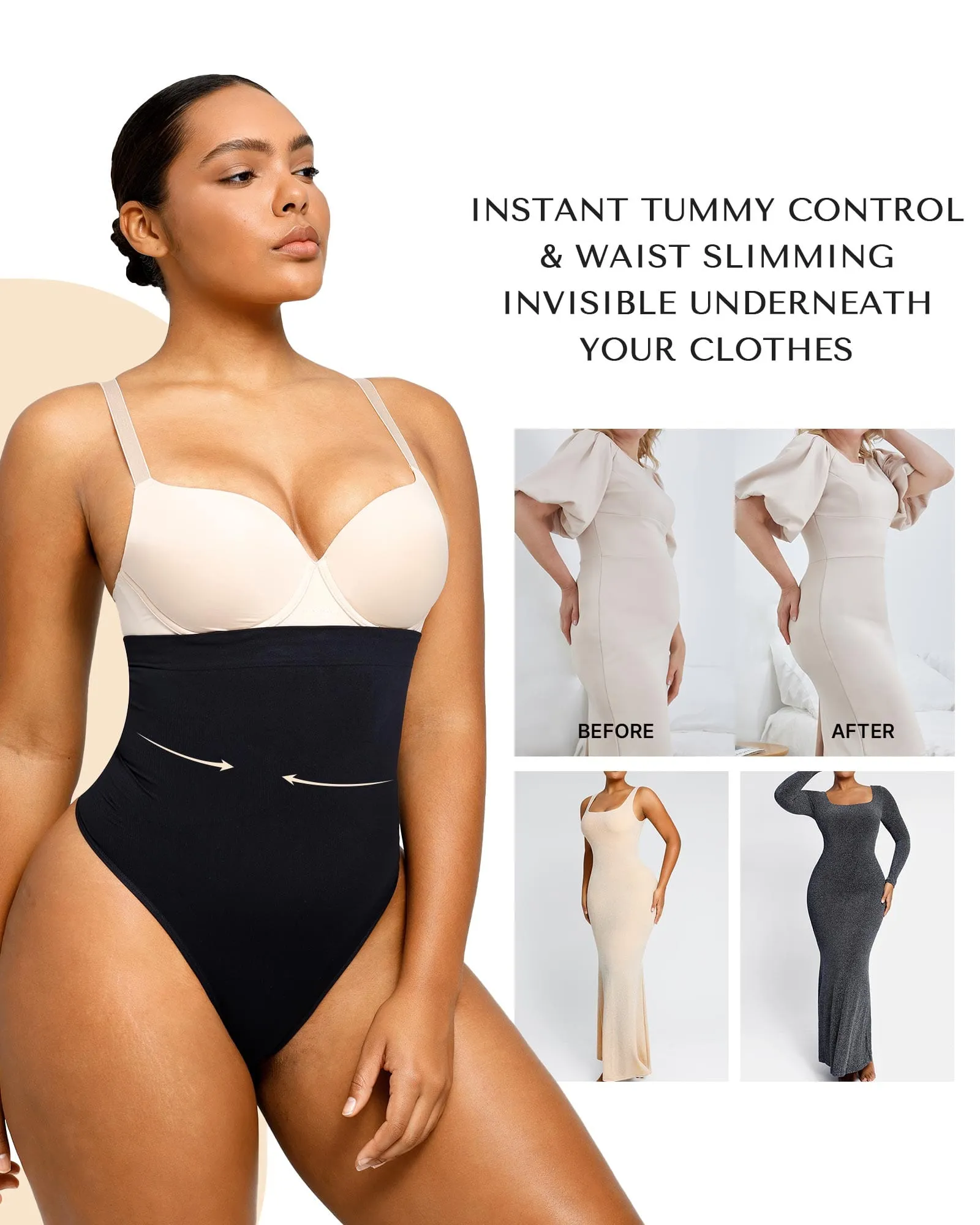 Waist Slimming Thong Underwear Shapewear Tummy Control by PowerConceal