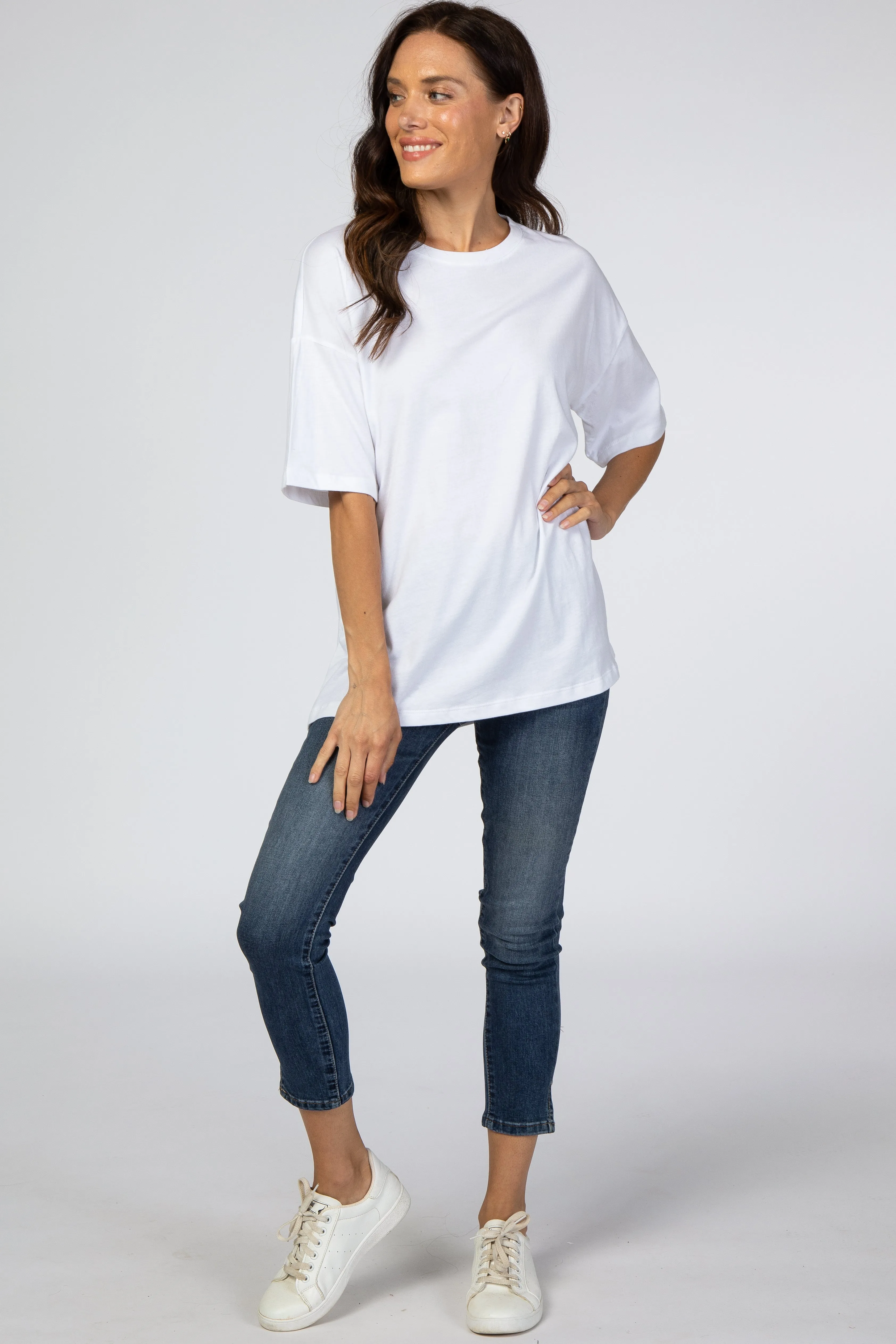 White Tee with Basic Short Sleeves