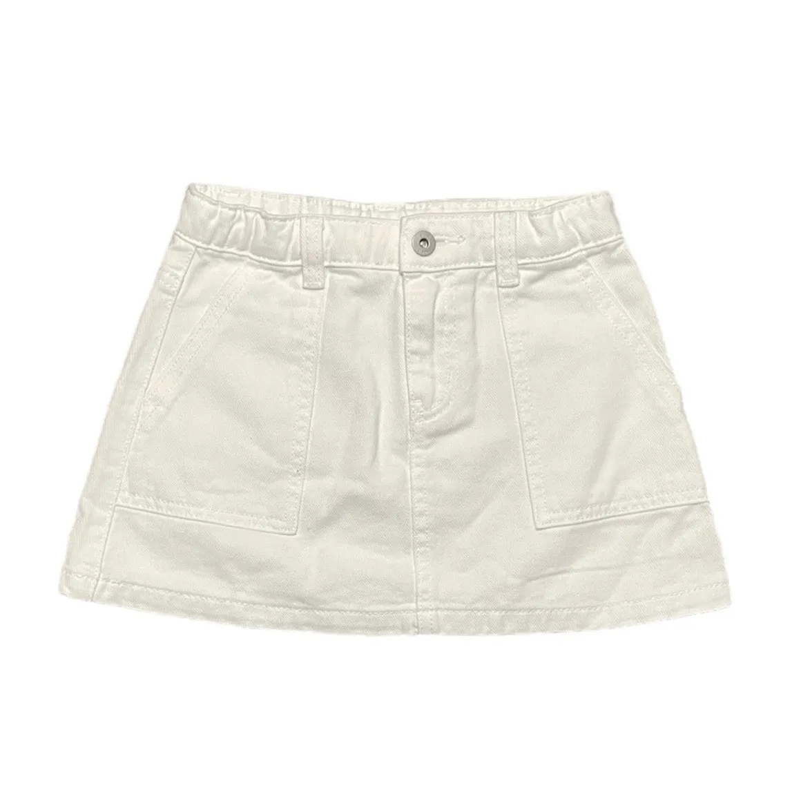 White Seed Denim Skirt