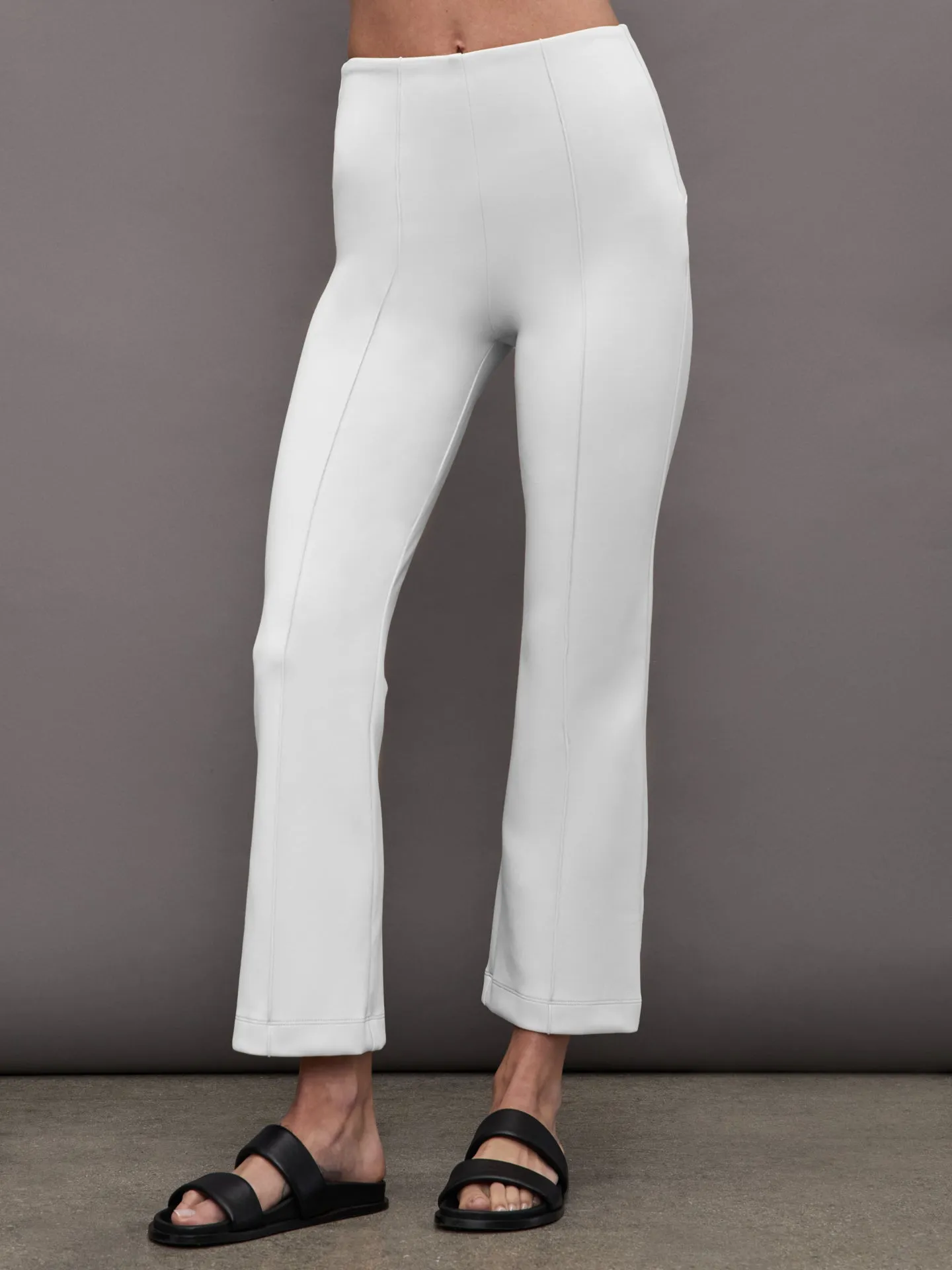 white kick flare pant