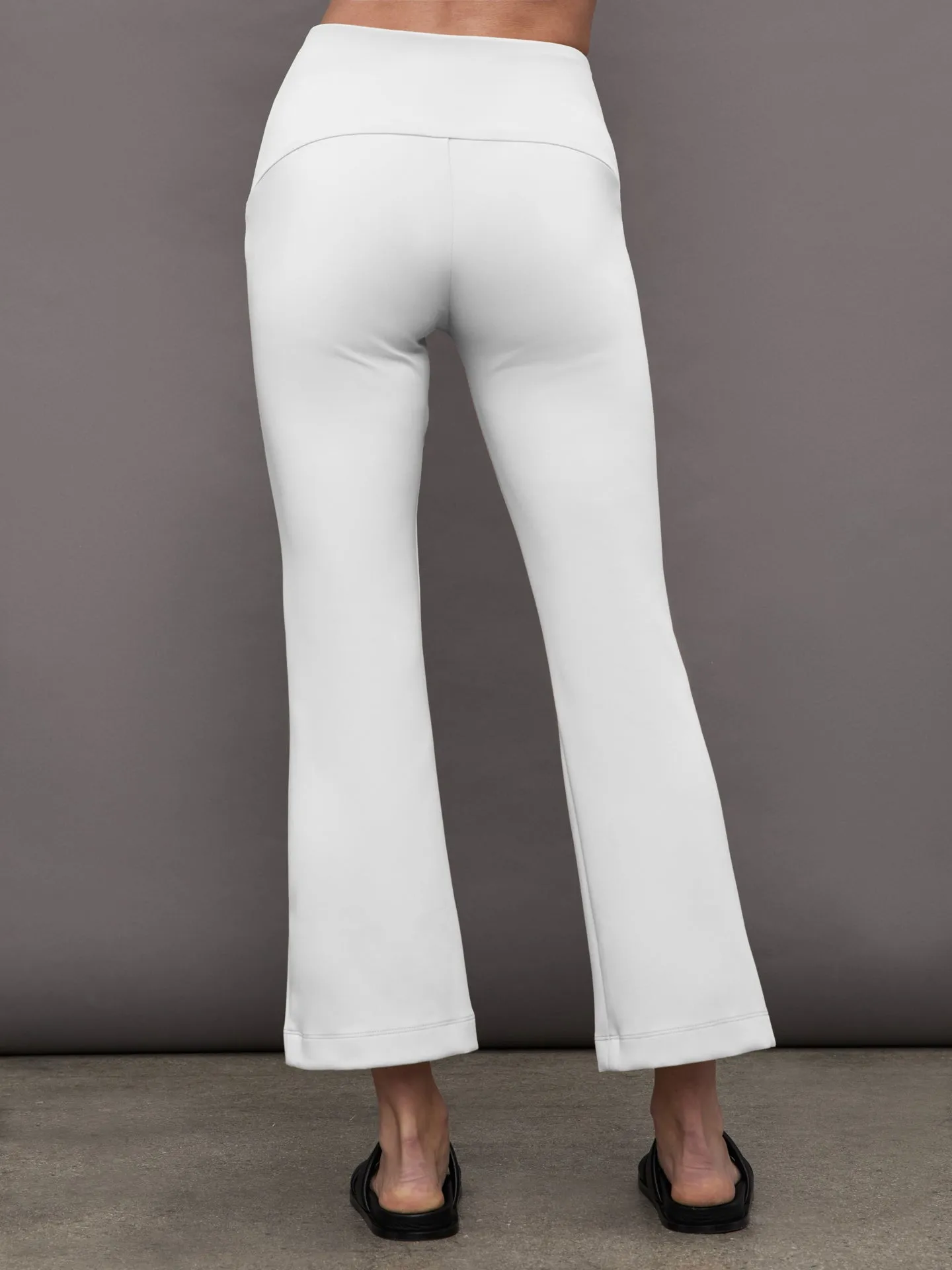 white kick flare pant