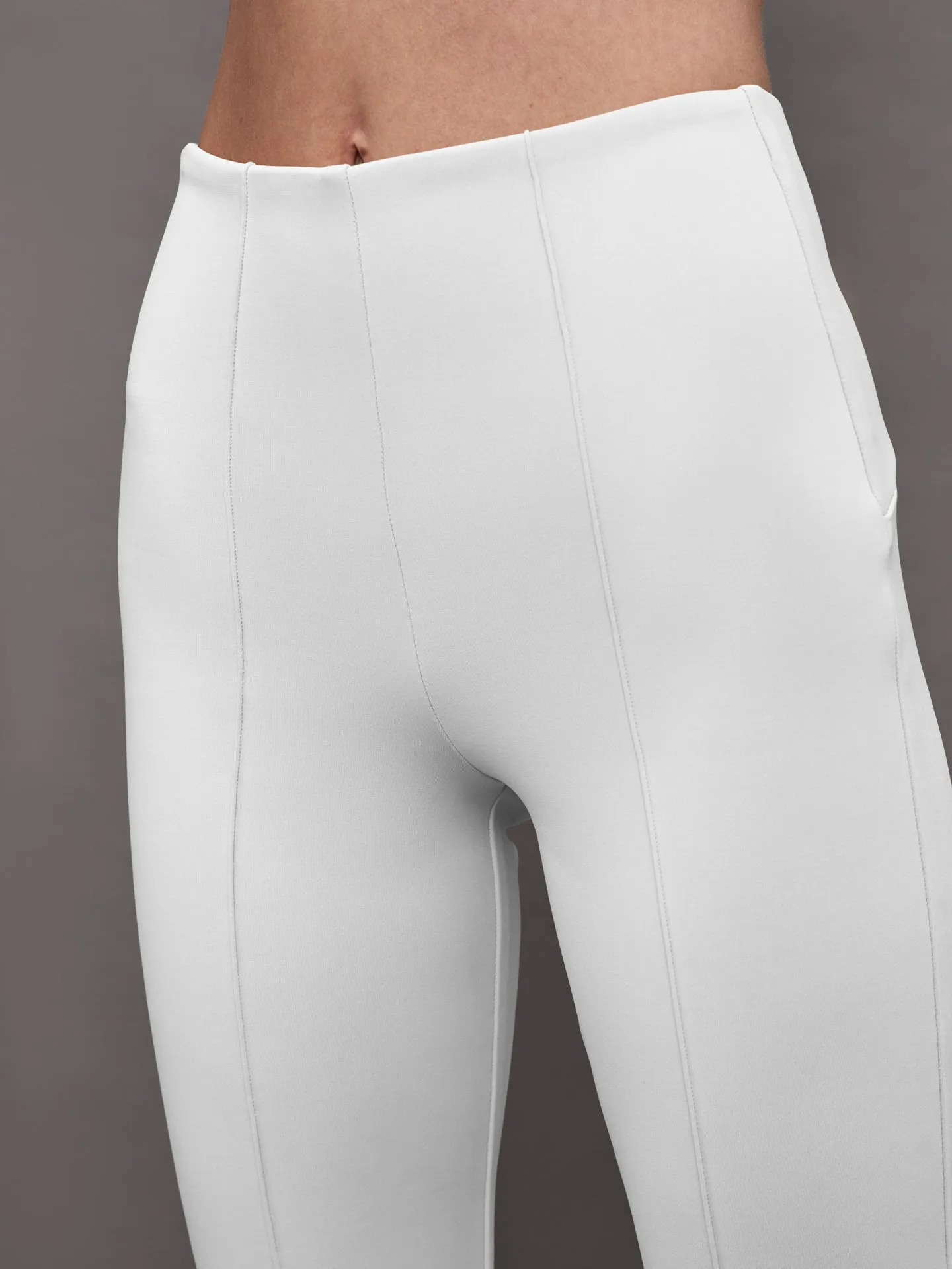 white kick flare pant