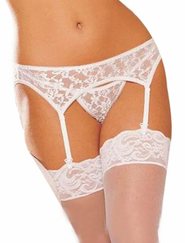 White Garter-belt G-string Stockings Sexy Lingerie Chaussette Haute#112 SM6