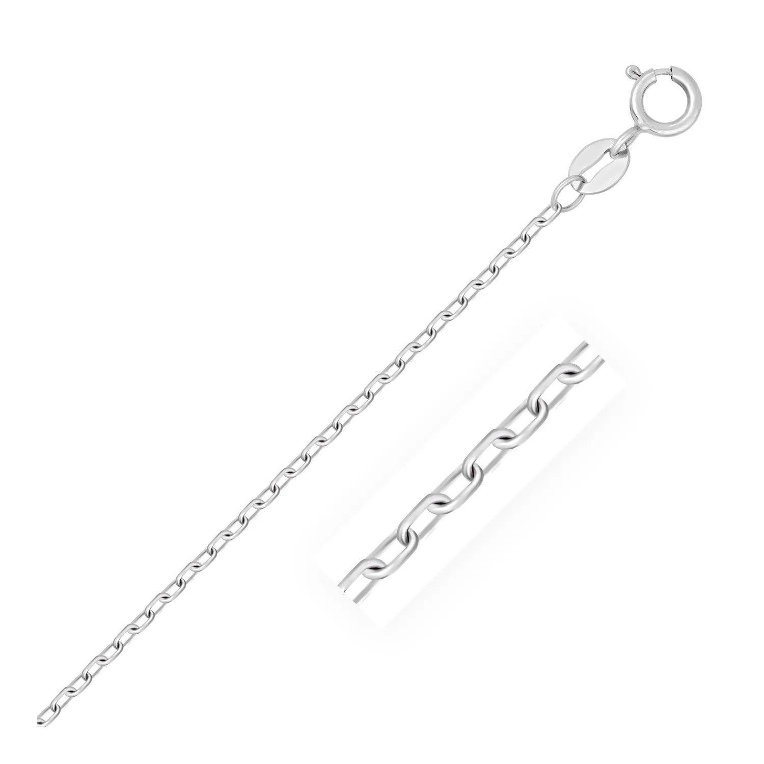 14k White Gold 1.3mm Faceted Cable Link Chain - rx94513-16