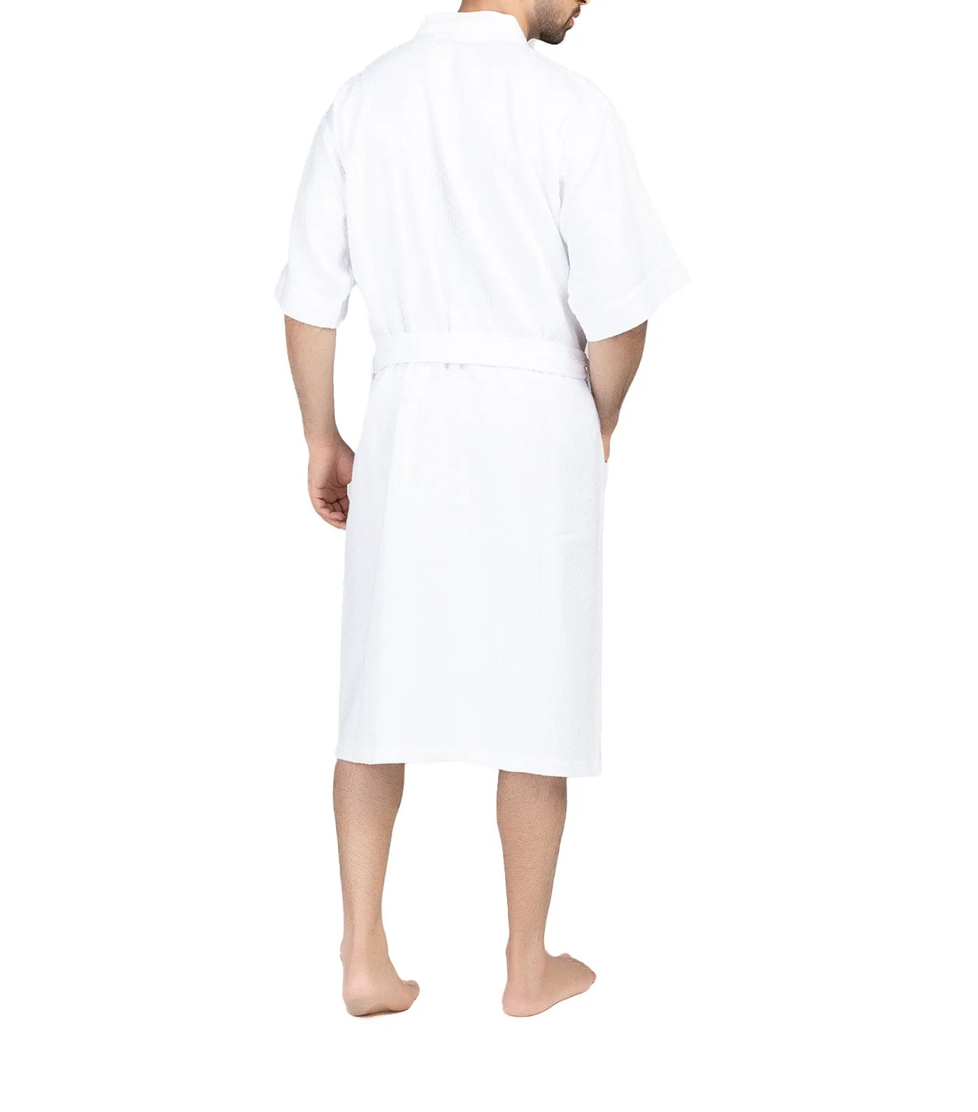 White Honeycomb Robe for Men