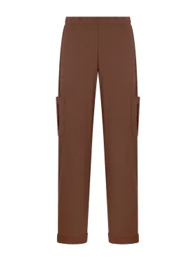 Wide Cargo Pants in Super Fresh Fabric - Cappuccino