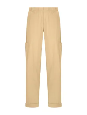 Irish Cream Wide Cargo Pants in Super Fresh Fabric