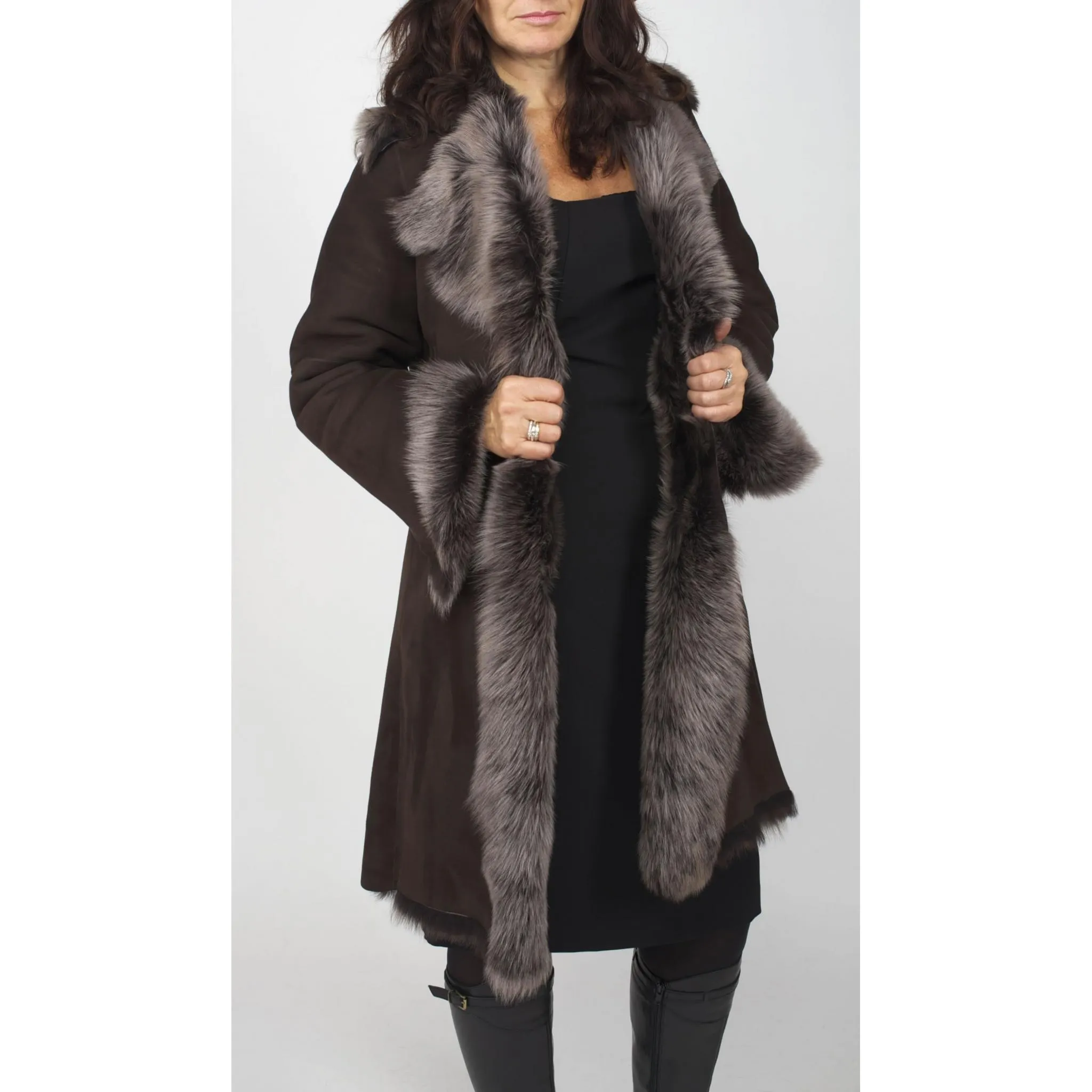 Women's Brown Toscana Coat - Solis Leather Jackets