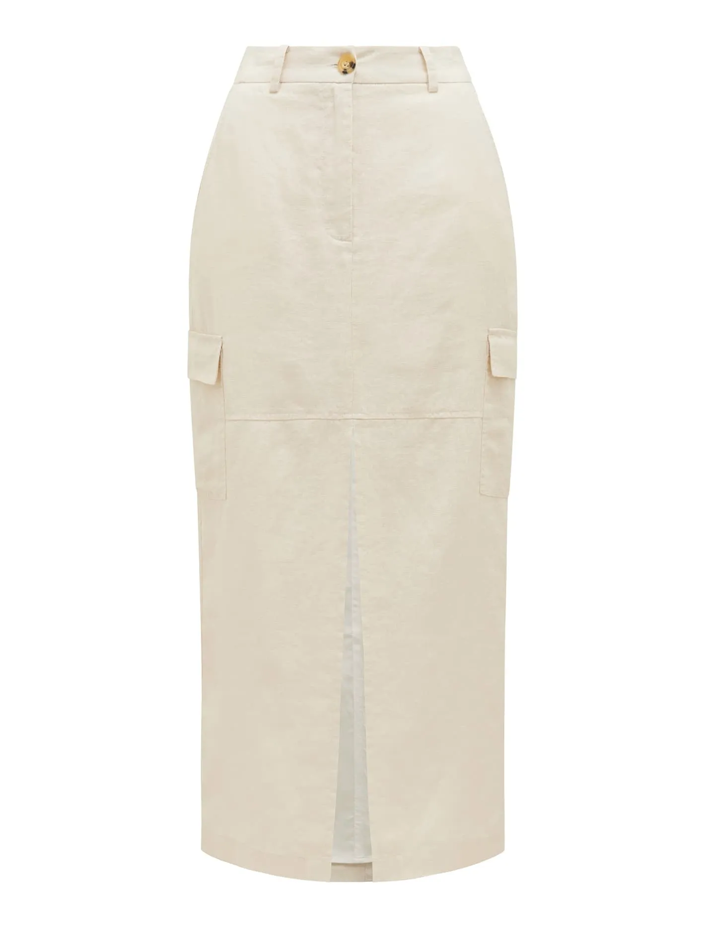 Ronnie Linen Cargo Midi Skirt