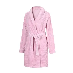 Pink Collared Lounge Robe for Women