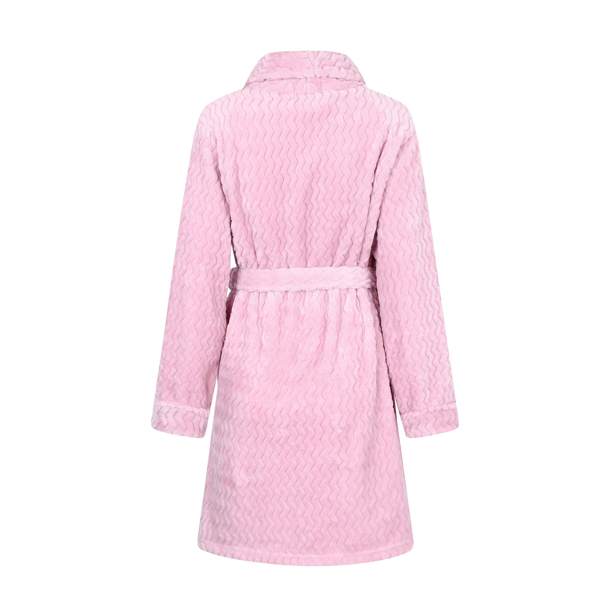 Pink Collared Lounge Robe for Women