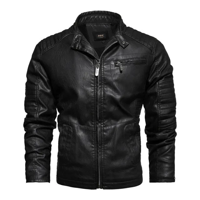 Xituodai 2022 Mens Motorcycle Jacket Autumn Winter Men New Faux PU Leather Jackets Casual Embroidery Biker Coat Zipper Fleece Ja