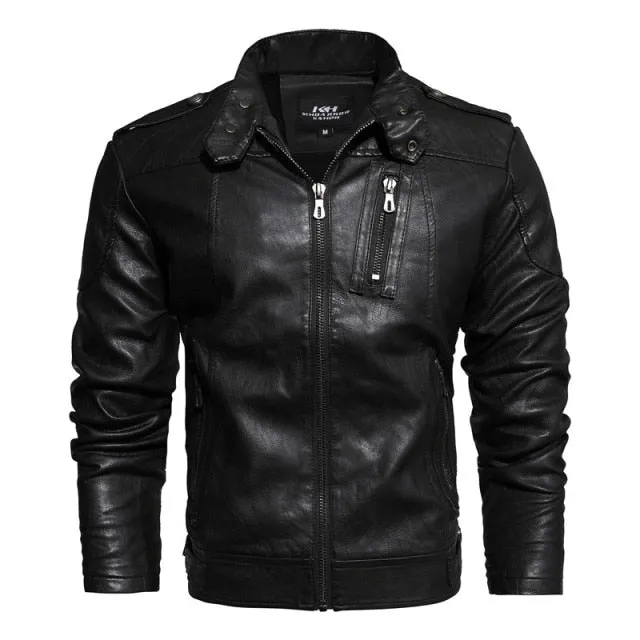 Xituodai 2022 Mens Motorcycle Jacket Autumn Winter Men New Faux PU Leather Jackets Casual Embroidery Biker Coat Zipper Fleece Ja