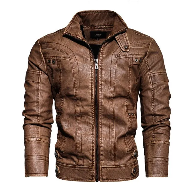 Xituodai 2022 Mens Motorcycle Jacket Autumn Winter Men New Faux PU Leather Jackets Casual Embroidery Biker Coat Zipper Fleece Ja