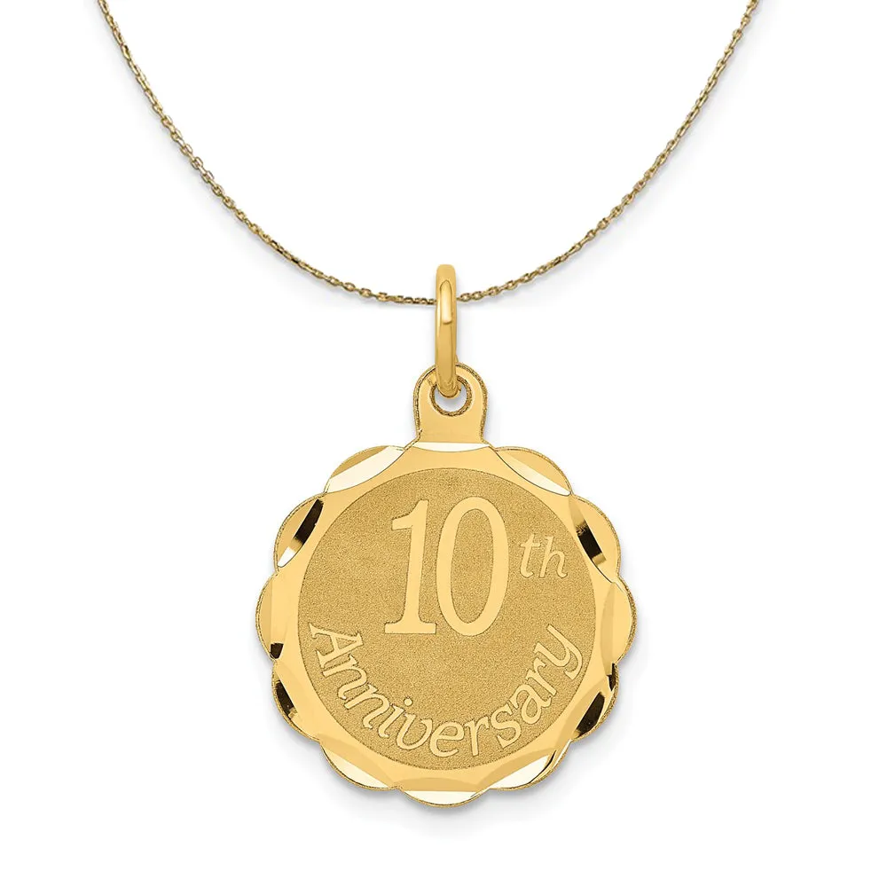 Anniversary Circle Necklace by Metal: 14k Yellow Gold