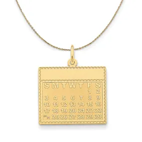 Perpetual Calendar Necklace by Metal: 14k Yellow Gold