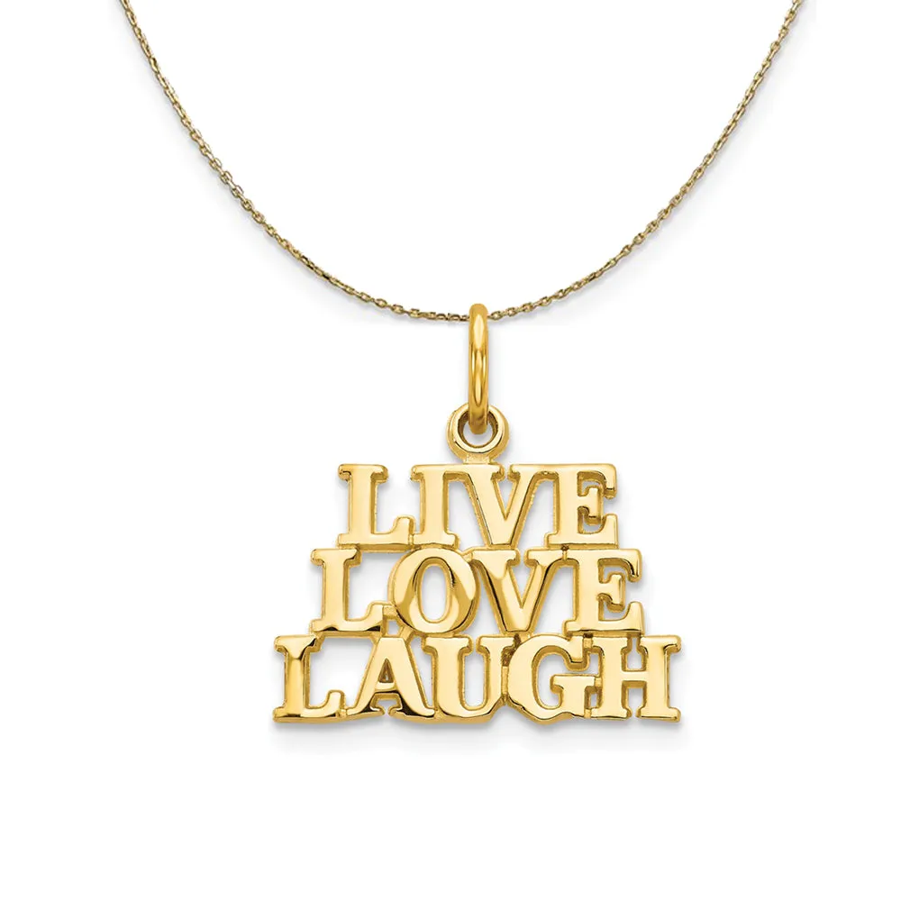 Yellow Gold LIVE LOVE LAUGH Message Necklace