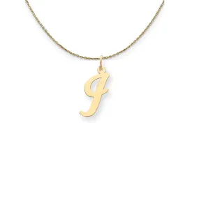 14k Yellow Gold Medium Script Initial I Necklace