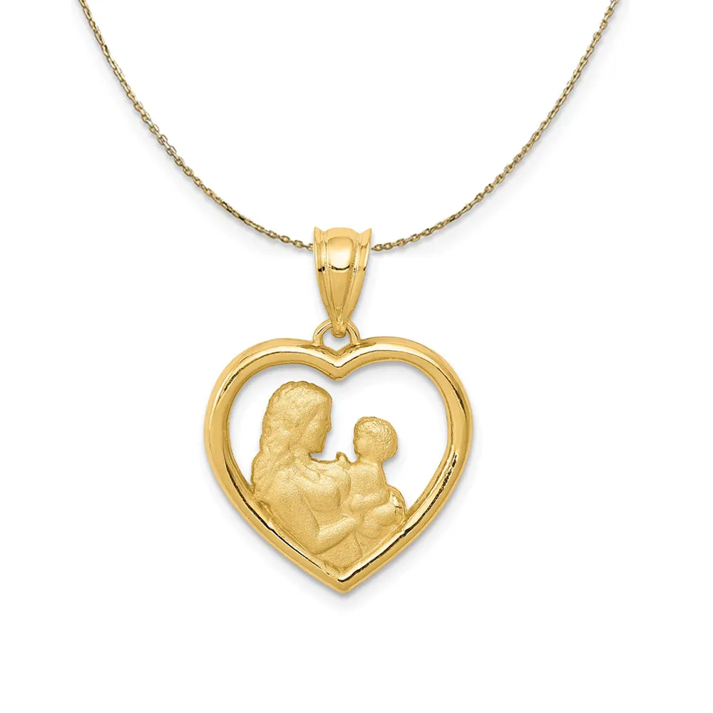 Mom and Baby Heart (17mm) Necklace